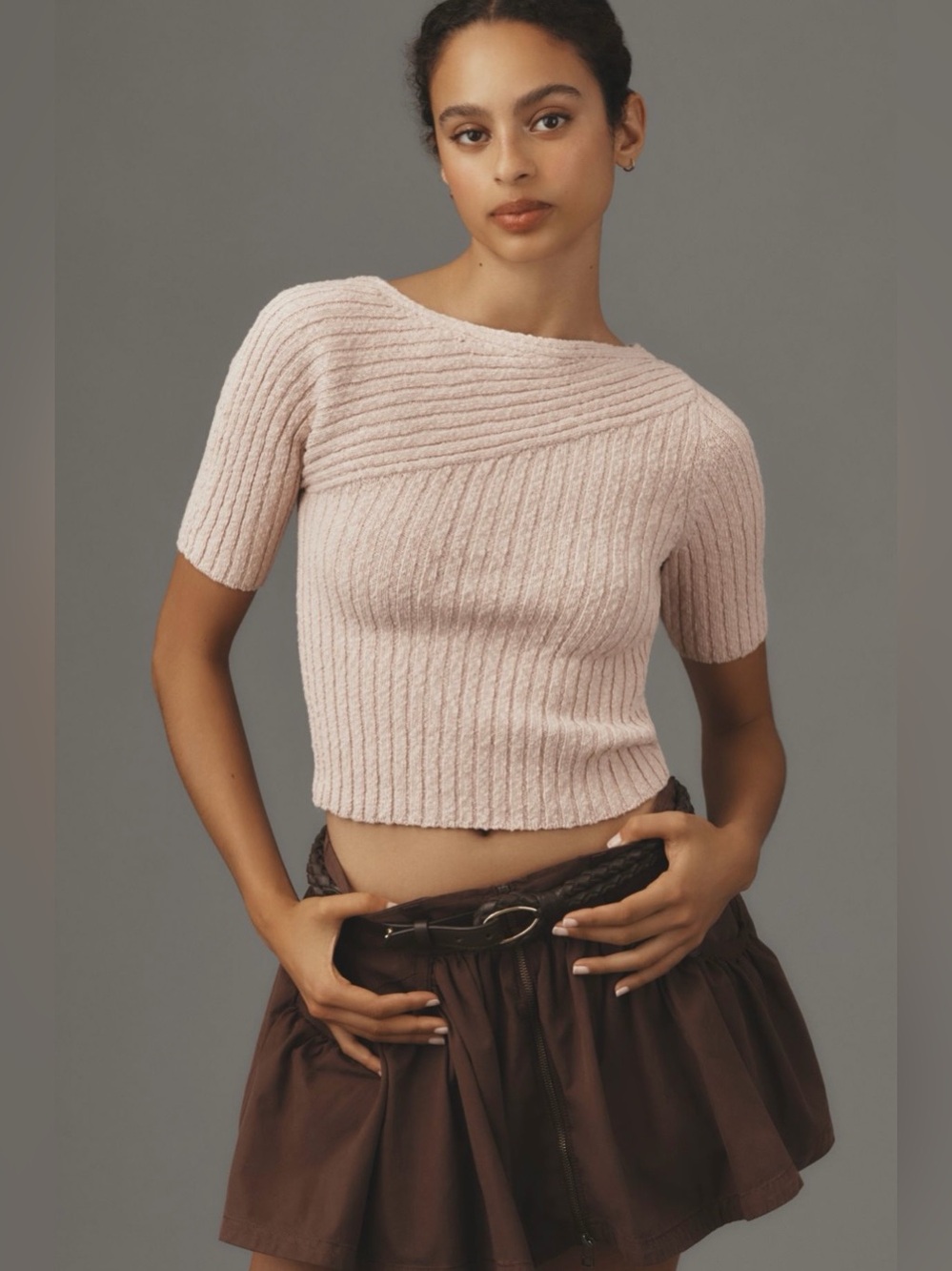 Maeve Ribbed Sweater Tee